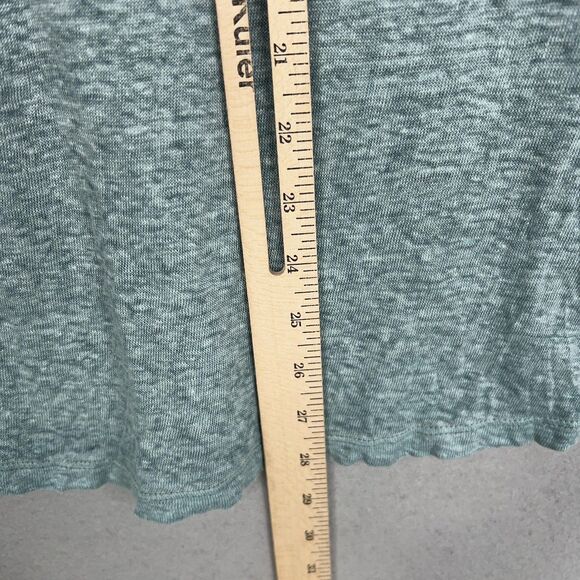 Anthropologie Akemi Kin Shirt Womens Medium Blue Crochet Lace Coastal 100% Linen - Picture 11 of 13